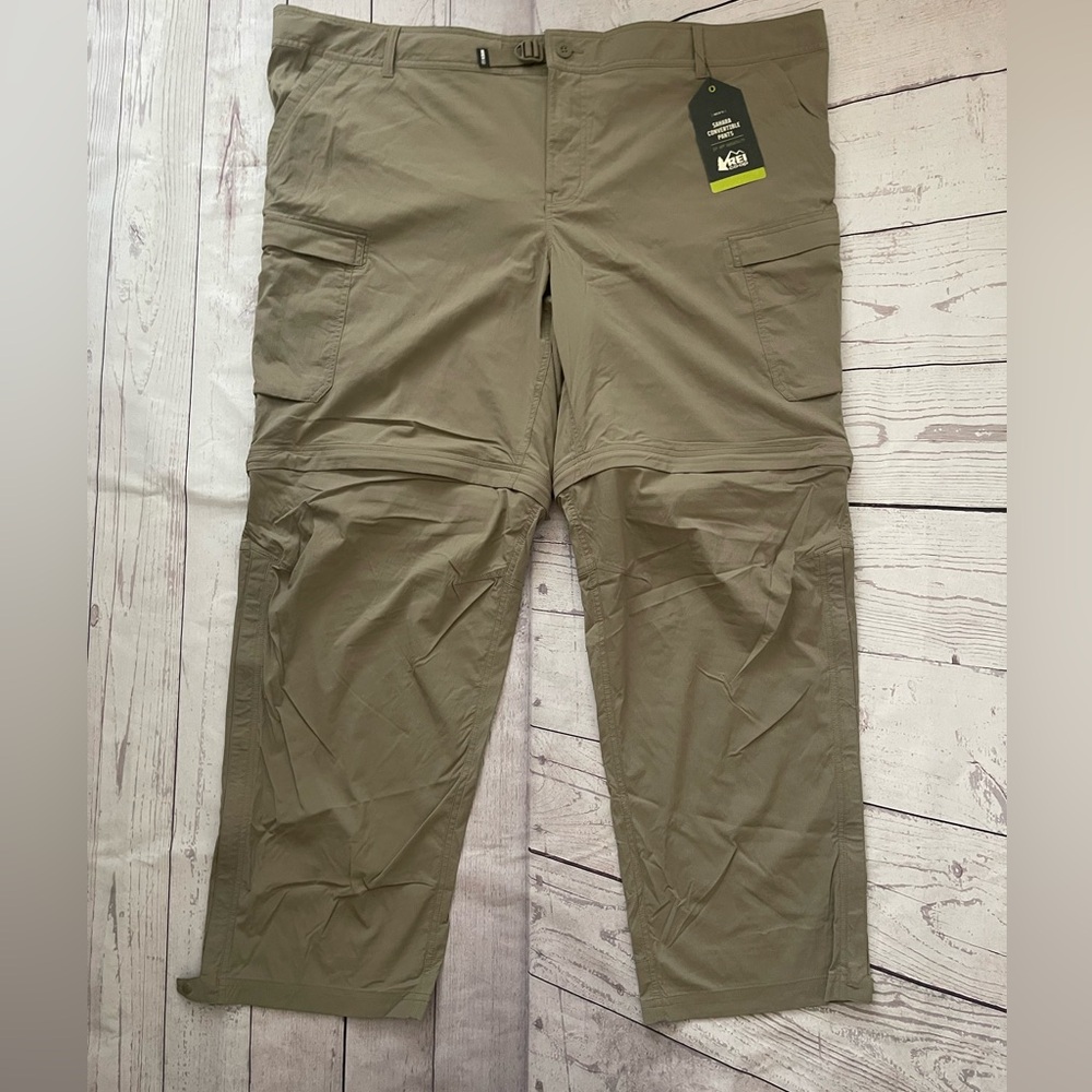 REI Sahara Convertible pants Armadillo Taupe Relaxed 50Wx32L